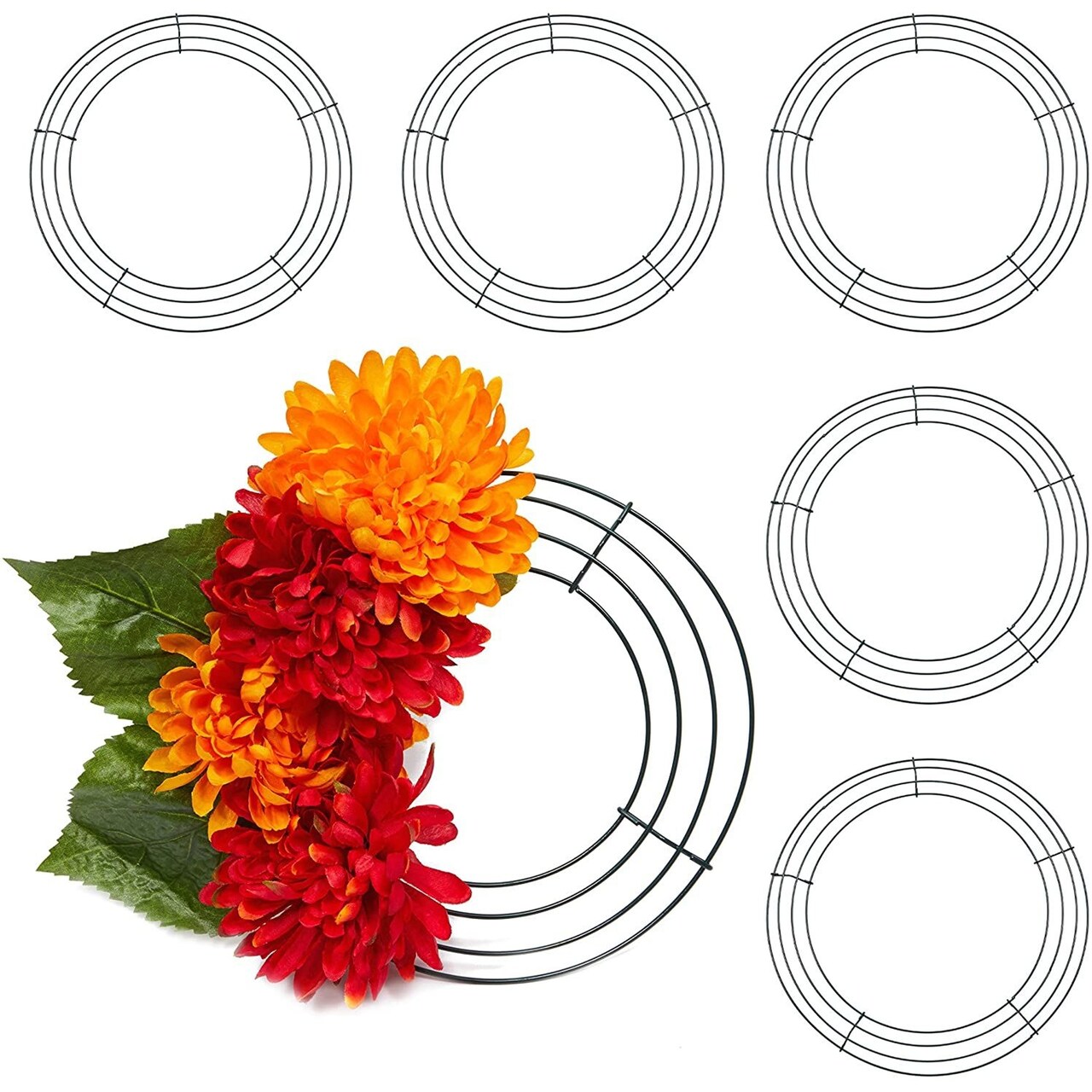 Round wire wreath top frames